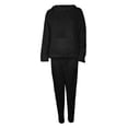 thumbnail image 3 of Fesfesfes Women Hooded Casual Solid Shirt Hooded Blouse Pocket Plush Pant Suit Plus Size $10, 3 of 6