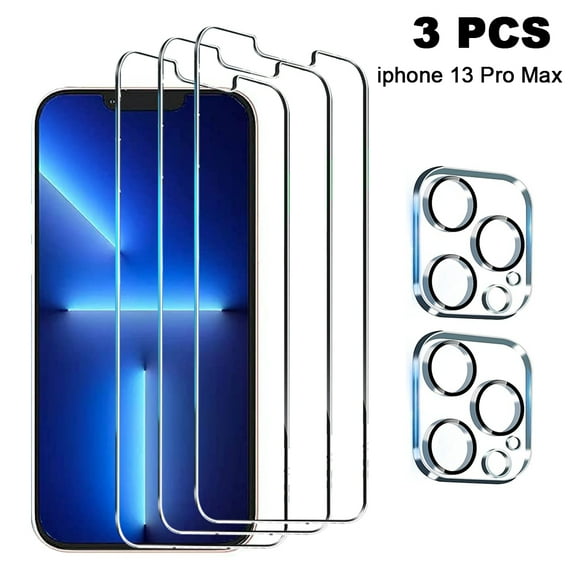 Glass Screen Protector for iPhone13,iPhone 13 Pro,iPhone 13 Pro Max Camera Lens Protector, Full Screen Tempered Glass Film, HD - Bubble Free - Scratch Resistant
