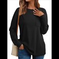 thumbnail image 1 of Tops de Larga para Mujer, Holgados, Bonitos, Gruesos, para Otoño e Invierno, Ropa de Crucero A Negro XL, 1 of 8