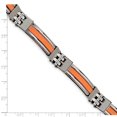thumbnail image 4 of Bracelet en Caoutchouc Orange en Acier Inoxydable 9 Po, 4 of 4