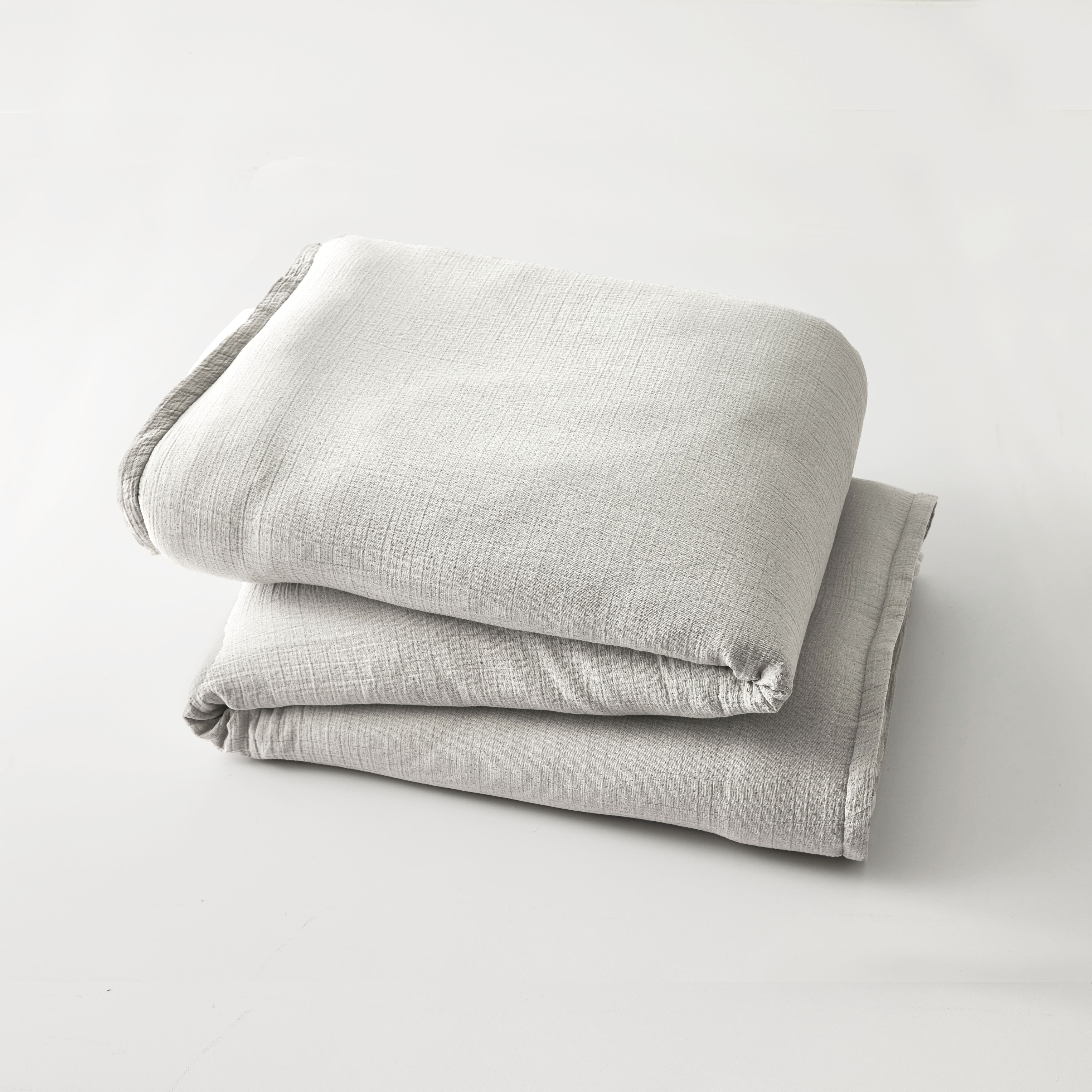 Better Homes & Gardens 3-Piece Soft Silver Crinkled Gauze Duvet Set, Adult Double/Queen