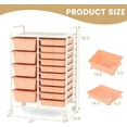 thumbnail image 3 of 15-Drawer Rolling Storage Cart, Multipurpose Rolling Storage Cart, Storage Organizer on Wheels, Durable Metal Frame, Scrapbook Paper Tools, Suitable for Office School (Peach), 3 of 18