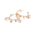 thumbnail image 4 of Aretes Arracadas Ametrinaa Corazón Luna y Corona Chapa de oro 18k, 4 of 5