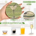 thumbnail image 2 of Yayeee 6 PCS Drink Coasters with Holder Set Woven Absorbent Round Tabletop Hot Pad, Green Martini Glass, 2 of 7