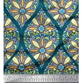 thumbnail image 1 of Soimoi Poly Georgette Fabric Floral & Ogee Damask Print Fabric by The Yard 52 Inch Wide, 1 of 1