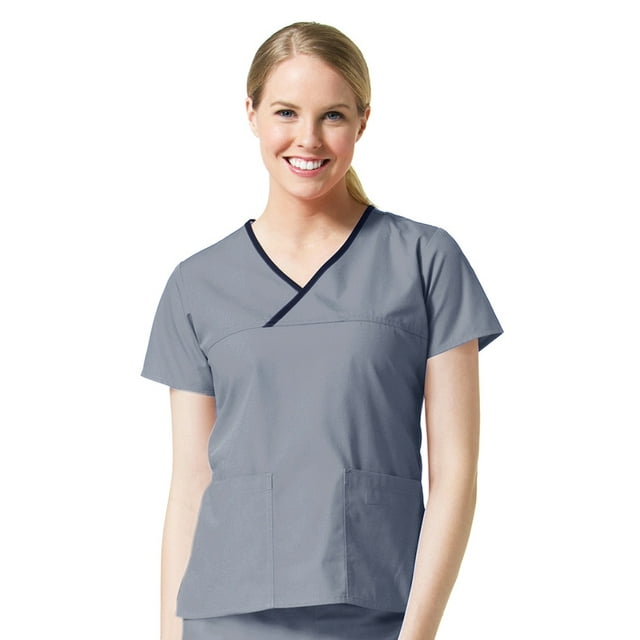 Core par Maevn Haut de Sarrau Cache-Cœur à Encolure en Y pour Femme, Uni, 1