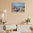 thumbnail image 2 of Soscooter Boat Canvas Wall Art Nautical Art Wall Decor for Living Room, Blue Teal Bedroom Picture Textured Beach Painting Framed Artwork Dining Room Home Office Kitchen,16x12 inches, 2 of 8