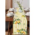 thumbnail image 4 of ERUNPONLY Lemon Flower Table Runner - 60 Inch Long Yellow Vertical Stripes Butterfly Farmhouse Cotton and Linen Blended Dress Scarves Farmhouse Table Runner for Kitchen Dining, Coffee Table, 13"x60", 4 of 8