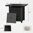 thumbnail image 2 of Walsunny 28" Propane Fire Pit Table 50,000 BTU Steel Gas Fire Pit with Removable Lid & Waterproof Cover and Tables, 2 of 7