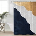 thumbnail image 6 of Shower Curtains Black Golden Ocean Waves Bath Curtain Abstract Beach Waterproof Bathroom Shower Curtain Set with Hooks Decoration 72 x 84 Inches, 6 of 7