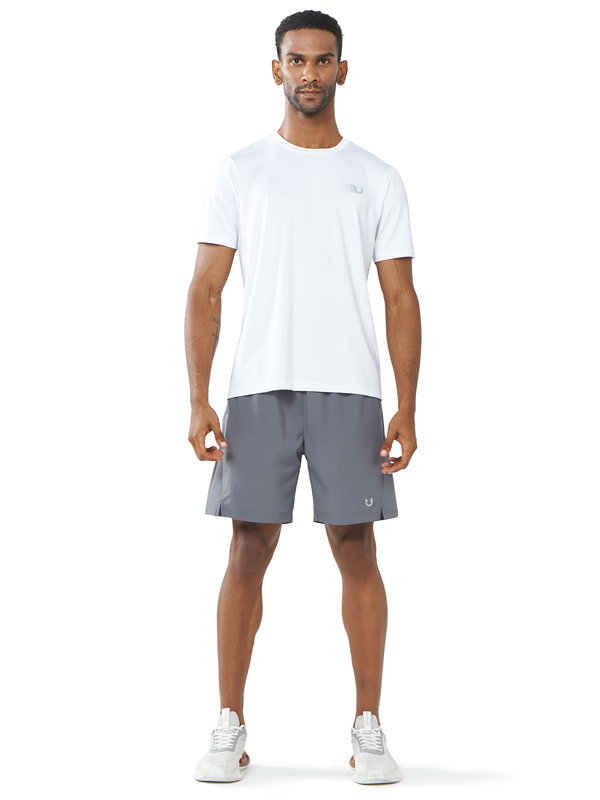 Camisetas de manga corta para hombre para entrenar y correr, blanco, talla L 3