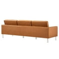 thumbnail image 5 of Sofa Couch, Tan Silver, Vegan Leather, Mid Century Living Lounge Cafe Lobby Hospitality Restaurant, Modern Contemporary HB34848, 5 of 11