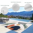 thumbnail image 3 of Boho Outdoor Rug for Patio/Deck/Porch, Non-Slip Large Area Rug 5 x 8 Ft, Middle Century Leaves Bohemia Minimalist Abstract Art Beige Indoor Outdoor Rugs Washable Area Rugs, Camping Rug Carpet Runner, 3 of 8