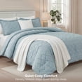 thumbnail image 5 of U by Bedsure Boho Queen Comforter Set, Boho Tufted Shabby Chic Bedding Comforter Set, 3 Pieces Vintage Farmhouse Bed Set for All Seasons, Soft Blue Bedding Set with 2 Pillow Shams, Winter Sky, 5 of 11