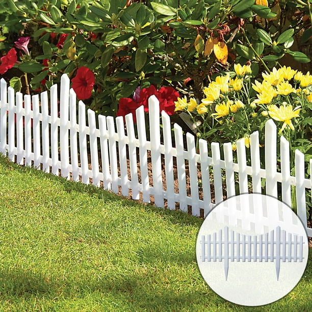 Flexible White Picket Fence Garden Border 12pcs Walmart Com Flexible White Picket Fence Garden Border 12pcs Walmart Com