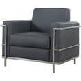 thumbnail image 2 of Best Master Furniture Sherry 36" Modern Faux Leather Accent Chair in Dark Gray, 2 of 2
