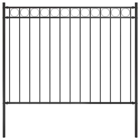 vidaXL Garden Fence Steel 5.9 ft x 3.3 ft Black