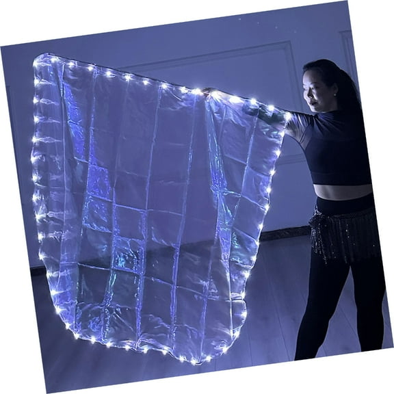 Ciwanning LED Light Worship Dance Flag with Telescopic Poles Semicircular Design Praise Banners for Celebration and Beach Vacation