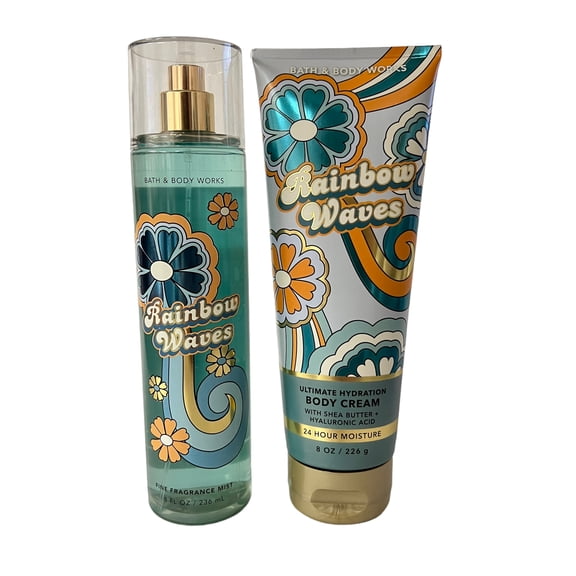 Bath and Body Works Rainbow Waves Fragrance Mist & Body Cream Set 8 fl oz