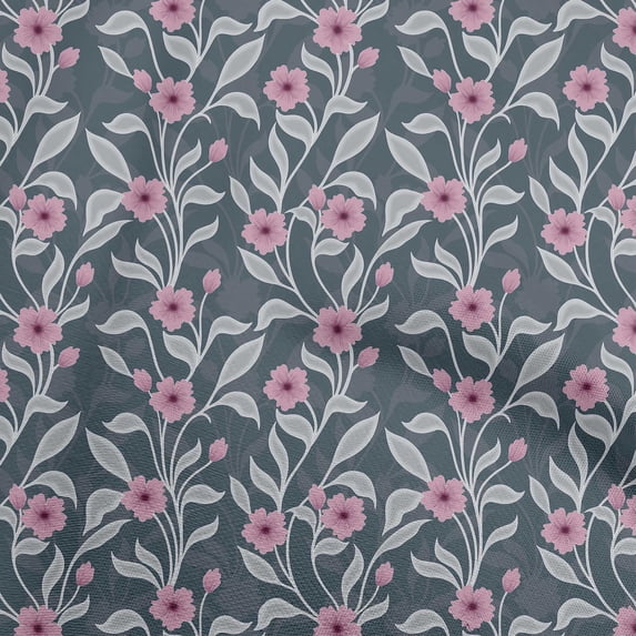 oneOone Velvet Pink Fabric Floral Craft Projects Decor Fabric Printed By The Yard 58 Inch Wide
