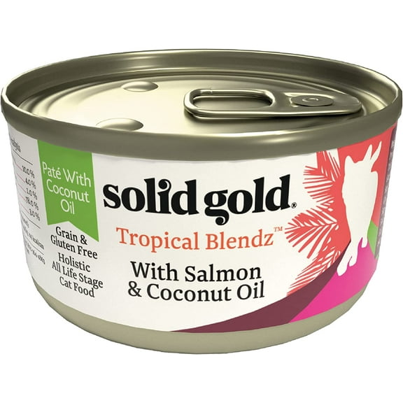 Solid Gold Tropical Blendz Wet Cat Canned Food, Salmon & Coconut Oil 3oz
