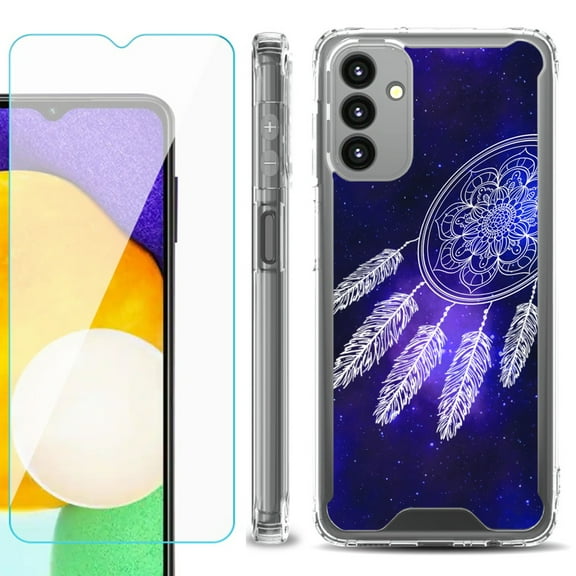 Shockproof Bumper Phone Case for Samsung Galaxy A13 5G, with Tempered Glass Screen Protector, by OneToughShield ® - Dream Catcher