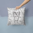 thumbnail image 2 of Carolines Treasures CJ2007-VPW1414 Letter V Musical Note Letters Canvas Fabric Decorative Pillow  14Hx14W multicolor, 2 of 4