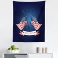 thumbnail image 1 of 4th of July Tapestry, American Independence Day Theme Flags and Fireworks Illustration, Fabric Wall Hanging Decor for Bedroom Living Room Dorm, 5 Sizes, Indigo and Multicolor, by Ambesonne, 1 of 1