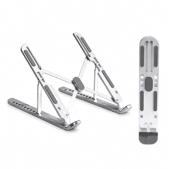Meponn Adjustable Laptop Stand, 10‑Level Height Foldable Portable Notebook Aluminum Alloy Riser, Ergonomic Computer Holder for 11‑17.3 Inch Laptops