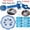 Blue, variant on Douhoow Washing Tool 8 in 1 Jet Spray Gun Soap Dispenser Garden Watering Hose Nozzle Dispenser Pump