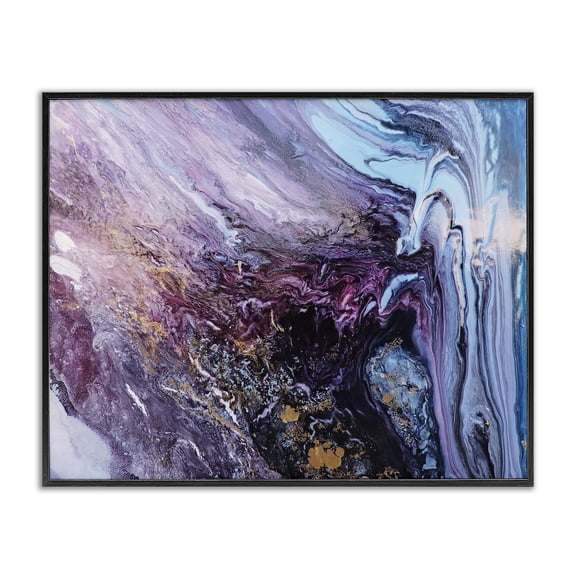 Stupell Industries Contemporary Abstract Liquid Purple Blue Black Framed Giclee Art, 14 x 11, by Leticia Herrera