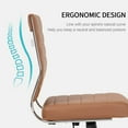 thumbnail image 5 of Okeysen Brown Armless Office Desk Chair, Mid Back Ergonomic Swivel Conference Room Chairs, Adjustable Height PU Leather Home Desk Chair, Modern Small Rolling Computer Task Chair, 5 of 18