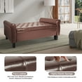thumbnail image 5 of Fionafurn 51" Arm Ottoman with Storage,Large Storage Bench for Bedroom, Living Room, PU-Brown, 5 of 13