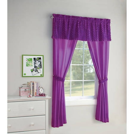 Your Zone 5-Piece Poodle Window in a Bag Set, Curtain Panels and Valance Included