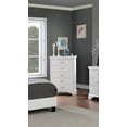 thumbnail image 3 of Classic White Bedroom 6pc Set California King Size Bed Dresser Mirror 2xNightstands Chest Faux Leather Upholstered Furniture, 3 of 6