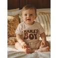thumbnail image 6 of BemeyourBBs Newborn Baby Boys Mama's Boy Outfit Infant Baby Boy Summer Clothes Waffle Knit Short Sleeve Letters Embroidery Romper with Shorts Set 2Pcs Outfits, 6 of 9