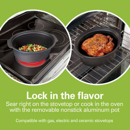 Hamilton Beach - 6qt Stovetop Sear and Cook Programmable Slow Cooker - Silver