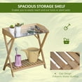 thumbnail image 4 of Table de Banc de Rempotage de Jardin, Établi de Plantation Extérieur Rustique en Bois de Sapin avec Dessus en Métal Galvanisé Résistant à la Rouille et Tablette de Rangement, 31.5 Pouces L x 15.75 Pouces L x 33 Pouces H, Brun, 4 of 7