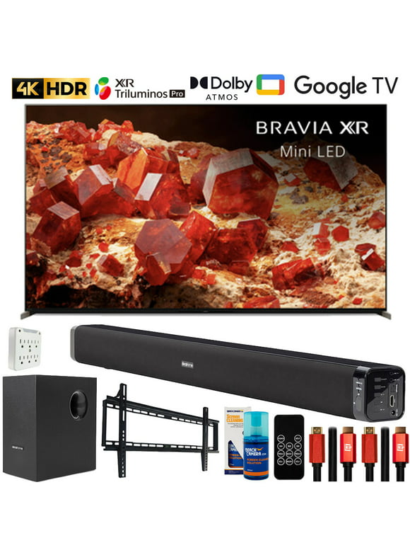 Sony XR85X93L BRAVIA XR 85 inch Class X93L Mini LED 4K HDR Google TV Bundle with Deco Gear Home Theater Soundbar with Subwoofer, Wall Mount Accessory Kit, 6FT 4K HDMI 2.0 Cables and More (2023 Model)