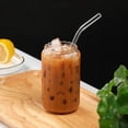 thumbnail image 2 of Vertical Stripe Glass Cups with Straw, Cups Straw Cup Large Capacity Glass Cup, Drink Juice Water Cup, Transparent Juice Cup, 2 of 8