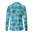 thumbnail image 5 of Jeiento Women's Golf Shirts, V Neck, Turtle Plumeria Outdoor Tops, Long Sleeve Moisture Wicking Quick Dry Stretchy Top for Outdoor Travel and Hiking, 5 of 7
