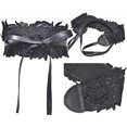 thumbnail image 2 of AVEKI Women's Lace Waist Belt Obi Bowknot Cinch Wide Belt Bow Tie Wrap Boho Corset Dress Waist Band Pu Leather, Black, 2 of 4
