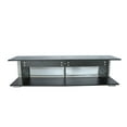 thumbnail image 5 of TV Stand for 32-60 Inch TVs Modern Low Profile Black+Stone Grey Entertainment Center with LED Lights 57 Inch Small TV Console Media Table with Glass Shelves and Hidden Side Bookshelf for Living Room, 5 of 9