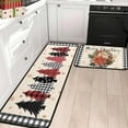 thumbnail image 2 of Christmas Kitchen Mats Set of 2, Christmas Decorations for Home Xmas Tree Holly Pine Branches Pinecones Winter Mat Xmas Decor Low-Profile Kitchen Rugs for Floor 17"X47"+17"X30" (Poinsettia), 2 of 6