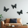 thumbnail image 2 of WAIU Metal Butterfly Wall Decor, Black Simple Decorative Hanging for Indoor and Outdoor Decoration, Set of 3, 2 of 7