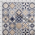 thumbnail image 3 of oneOone Cotton Jersey Navy Blue2 Fabric Floral & Tiles Moroccan Craft Projects Decor Fabric Printed By The Yard 58 Inch Wide, 3 of 4