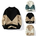 thumbnail image 4 of 2024 Men's Baggy Warm Sweater Color Block Fashion Long Sleeve Pullover Tops Casual Oversized Shirts Fall Winter Sweaters M-4XL, 4 of 5