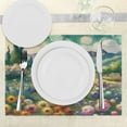 thumbnail image 3 of Ambesonne Green Place Mats Set of 4, Floral Prairie Painting Art, Standard Size, Teal Multicolor, 3 of 5