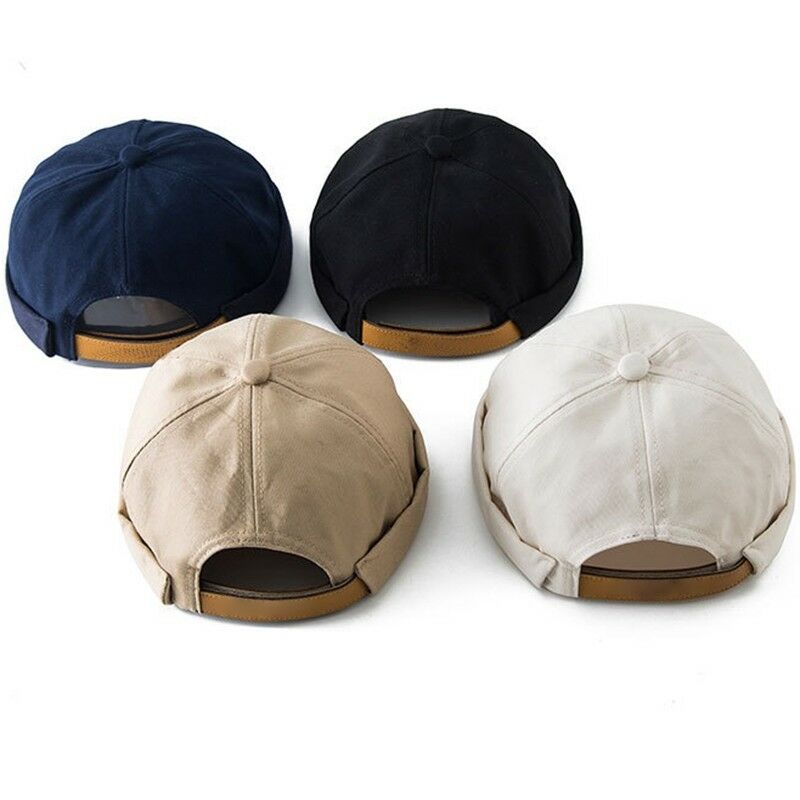 Rolled Cuff Brimless Retro Skull Caps 