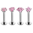 thumbnail image 1 of 4PCS/Set 16G Crystal Tragus Lip Ring Ear Cartilage Stud Earring Bars Piercing, 1 of 8
